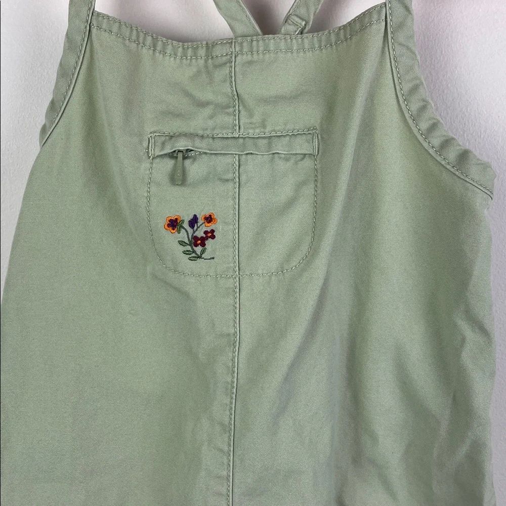 Vintage Y2K Strappy Cotton Canvas Dress Floral Embroidery